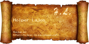 Holper Lajos névjegykártya
